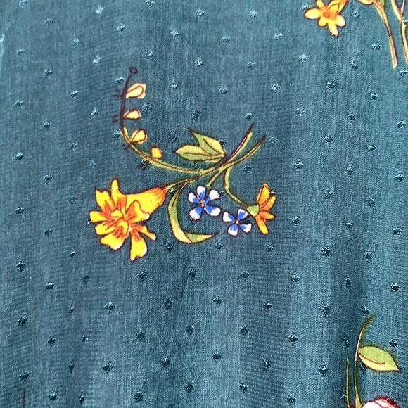 Zara Green Floral Long Sleeve Mini Dress NWT XS - Picture 9 of 12